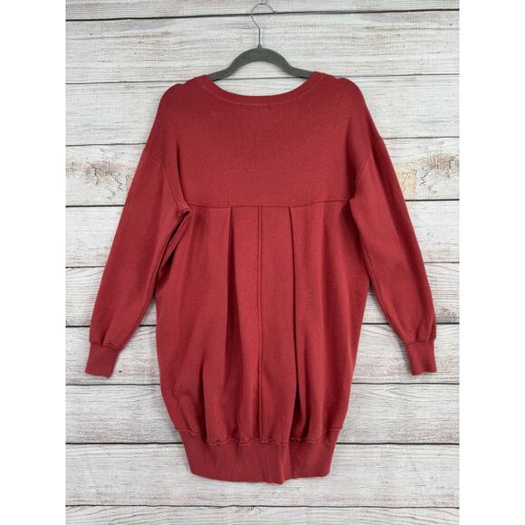 Saturday Sunday Anthropologie Rough Seam Tunic Sweater Womens XS Pink Rose - Picture 2 of 12